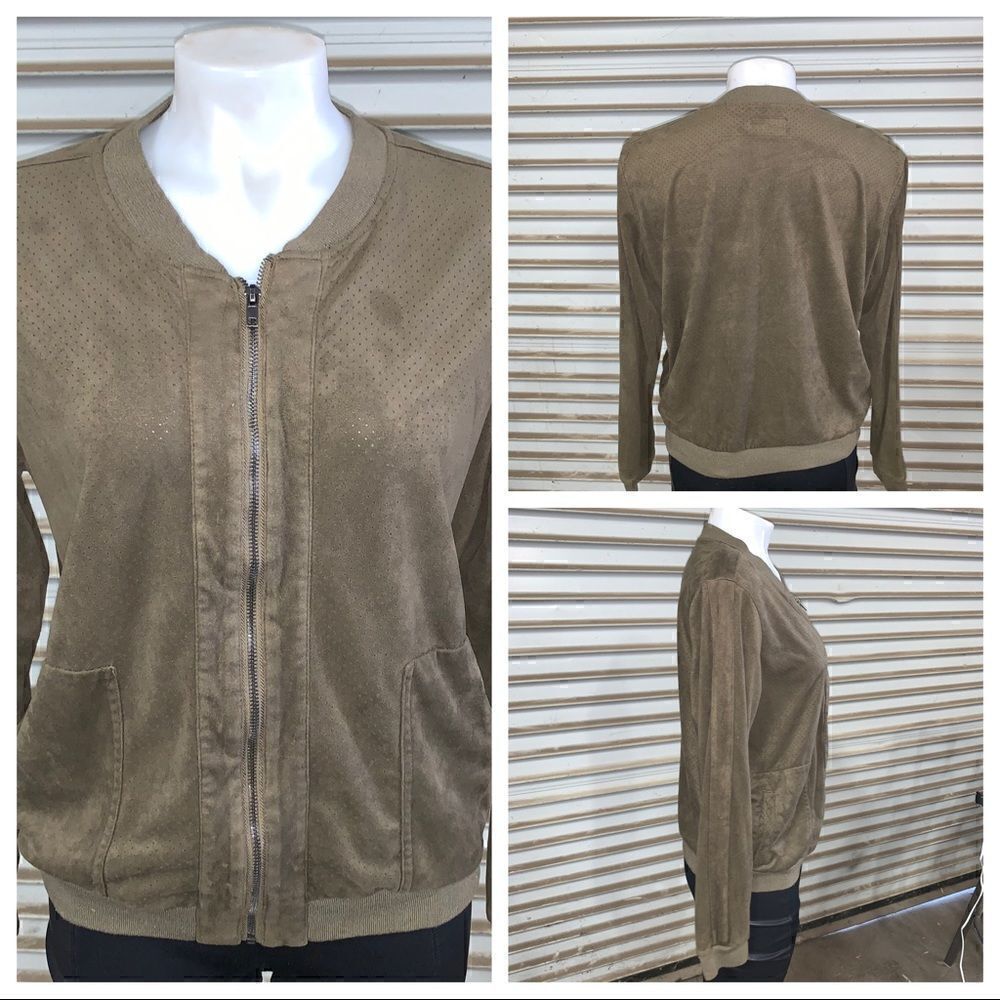 Cavalini zip up jacket olive green long sleeve